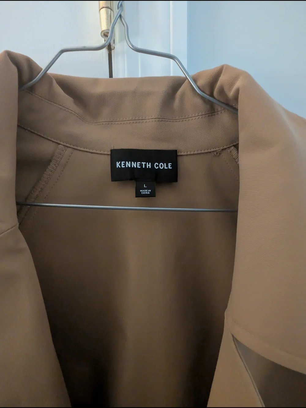 Kenneth Cole Cropped Tan Coat - Picture 2 of 4